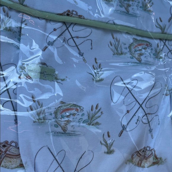 Trotters White and Green Kids onesie, fishing, print design - Picture 4 of 7